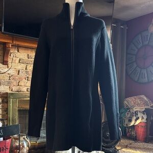 Athleta Black Chill Chaser Sweater Zip-Up Coat